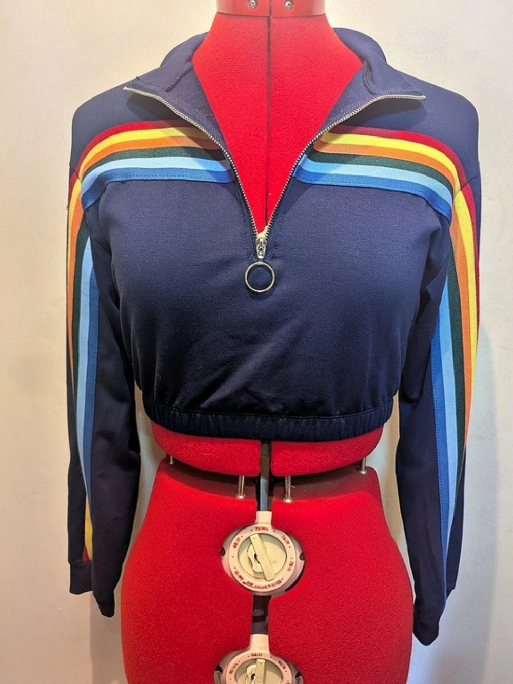 Urban Heritage Striped Cropped Pullover Sweater